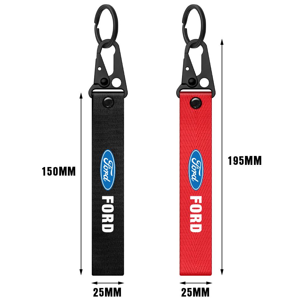 AAAMQ1 For Ford Focus Mustang Ranger Fusion Mondeo Kuga ST Car Styling Keychain Strap Key Holder Lanyard Decoration Auto Accessories