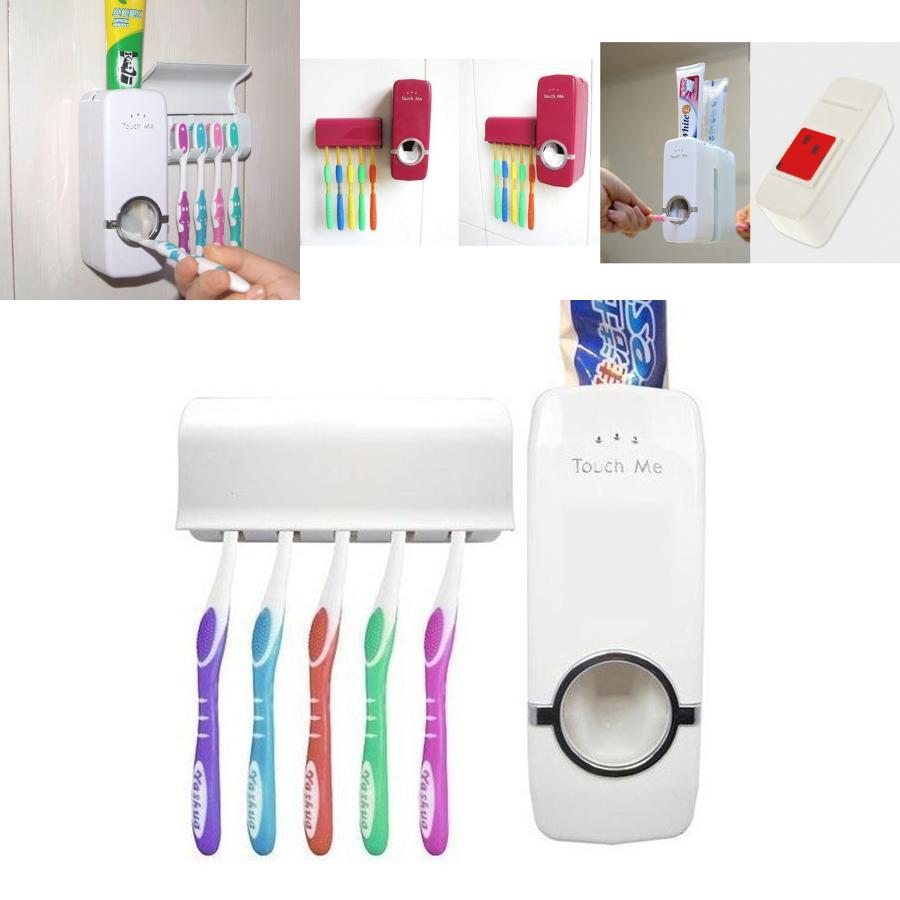 Elegant Home Auto Automatic Toothpaste Dispenser And Toothbrush Holder Set With Premium Quality Construction