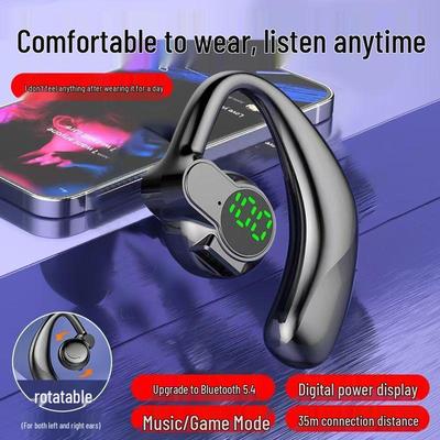 Rotatable Single Ear Hook Bluetooth Headset with LED Display