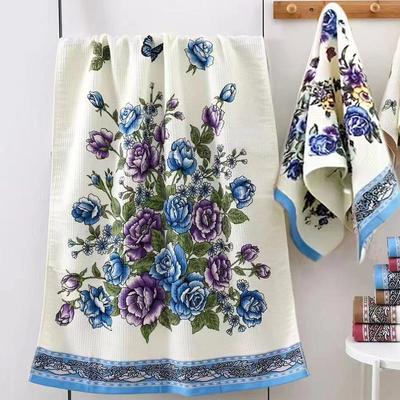 Çiçekli yüz yıkama havlusu 34x74cm banyo havlusu 74x135cm etnik tarzda banyo havlusu nefes alabilen çabuk kuruyan boyut
