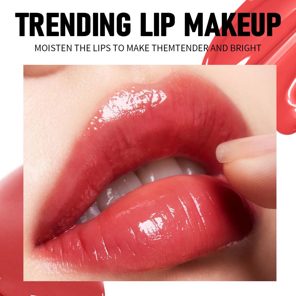7pcs Water Gloss Lip Glaze Set  7 Colors High Shine Mirror Lip Tint Moisturizing Non-Stick Cup Liquid Lipstick Long Lasting Plumping Lip Gloss Makeup