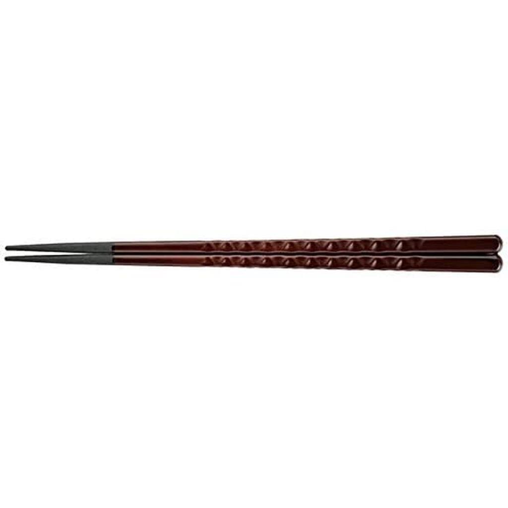 Set of PBT Tortoise Shell Pattern with Black Teak Made in Japan J-kitchens Chopsticks, 5, 22.5cm Tips,