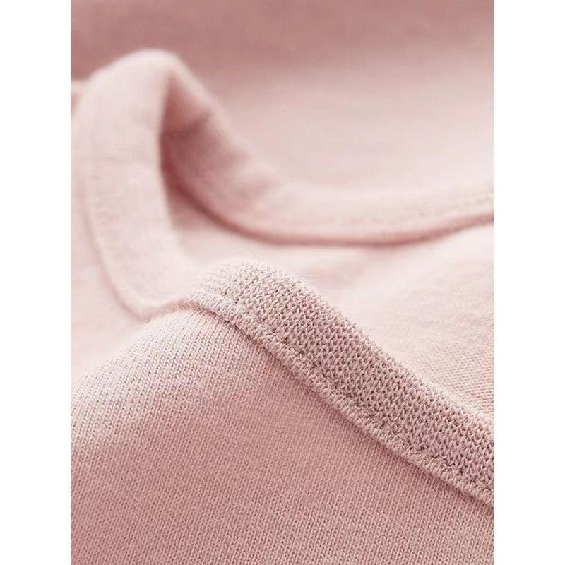 Three-Quarter Sleeve Pure Cotton T-Shirt Girl Drop Shoulder Lantern Sleeve Children's Clothing Spring and Summer New Arrival Women's Half Sleeve Tops
