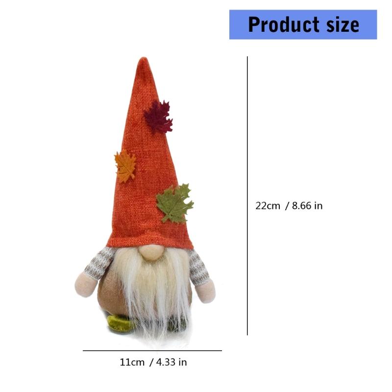 Autumn Maple Gnomes Doll Soft Flannel Fabric Craft Seasonal Display For Mantle Decorations And Gift Giving Decors