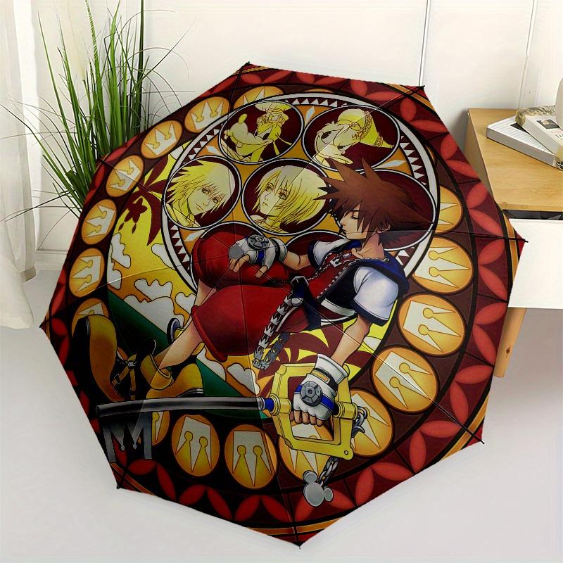 Keyblade Warrior Stained Art PrintUmbrella, Portable 3-Fold Compact Umbrella for Men & Women Gift