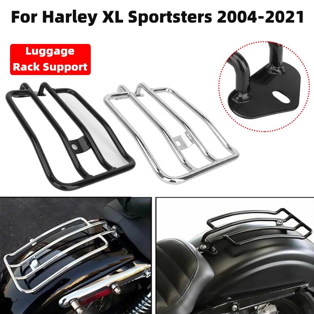 Chrome Motorcycle Rear Solo Seat Luggage Rack Support Shelf Gloss Black For Harley Sportster Iron XL 883 1200 2004 2005-2025