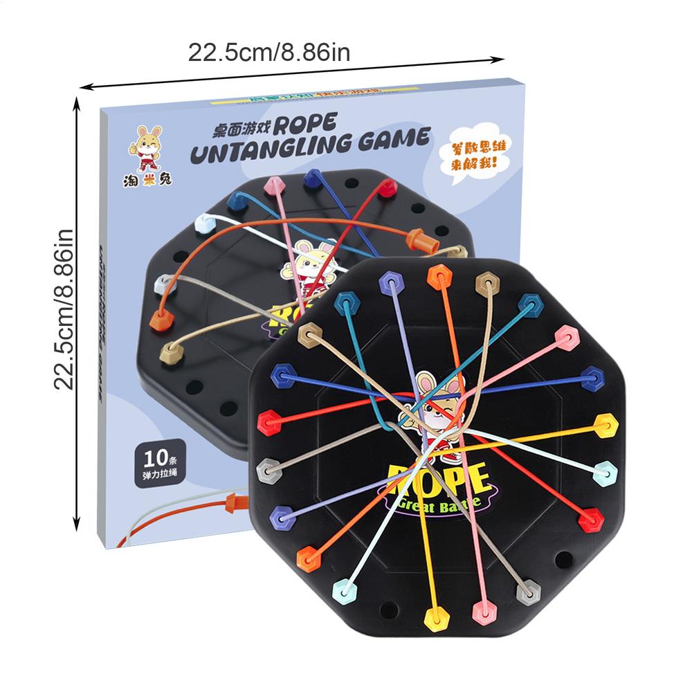 Игра-головоломка «Узлы из веревки» Игра-испытание Развязывание веревки Портативные развивающие игрушки для детей от 3 лет Решение с помощью веревки Игрушки с центральной шнуровкой жёлтый