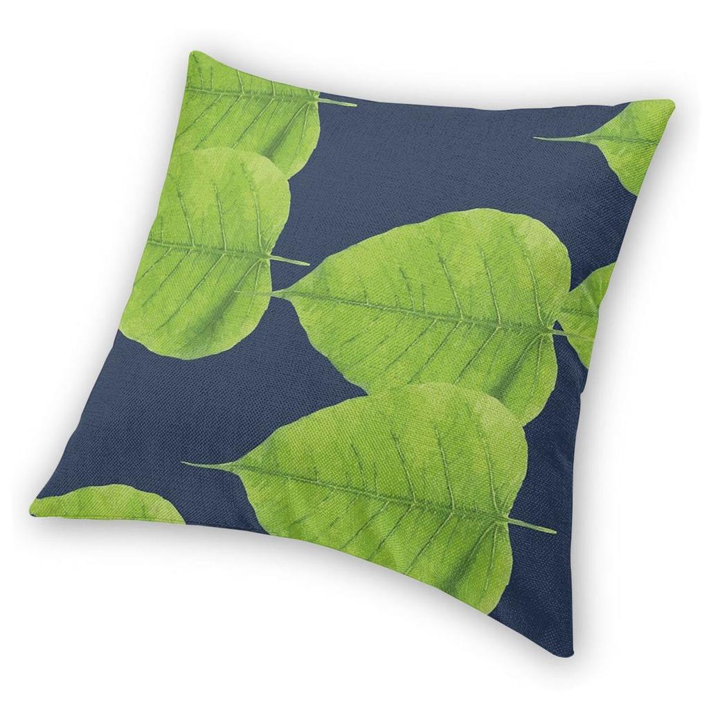 Banyan Tree Leaf Vector Square Pillowcase Polyester Linen Velvet Creative Decorative Throw Pillow Case Home Cushion Cover 45X45