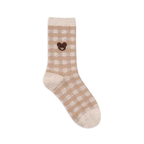 GGRN Women's Fashion Socks_W-L-321 168N Bear Check