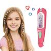 Glitter Rhinestone Tool Safe Kids Hair Gemstone Styling Set with Magnetic Pink Comb 24 Colorful Gem And Clips Creative