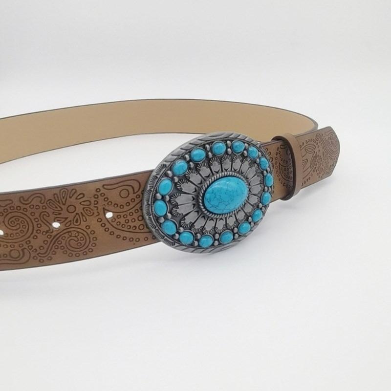 Girls PU Belt Motorcycle Embossed Pattern Waist Belt Fashion Enthusiasts Belt Coat Dress Female Decorative Waistband