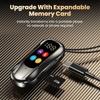 LED Screen Lavalier Bluetooth Earphones Card Insertion Wireless Headphones  Support SD Card