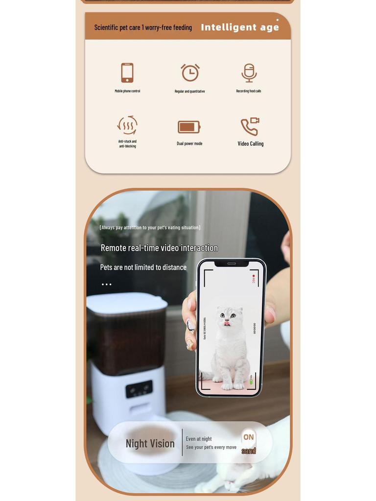 Pet Smart Feeder: Automatic Cat/Dog Food Bowl with Remote Video Feeding 
