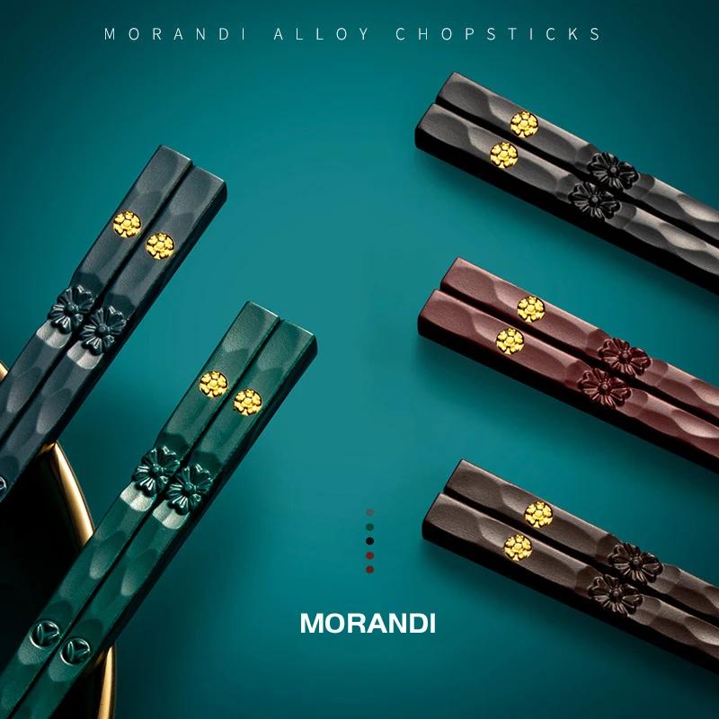 

5 Pairs High Quality Chopsticks Sushi Sticks Reusable Metal Korean Chopsticks Set Healthy Alloy Tableware Palillos Chinos