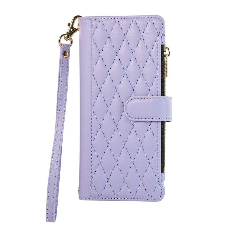 Flip Case for Samsung Galaxy Z Fold 8 Ultra 5G 2026 Zipper Leather Wallet Checkered Funda for Galaxy Z Fold8 Ultra Cover