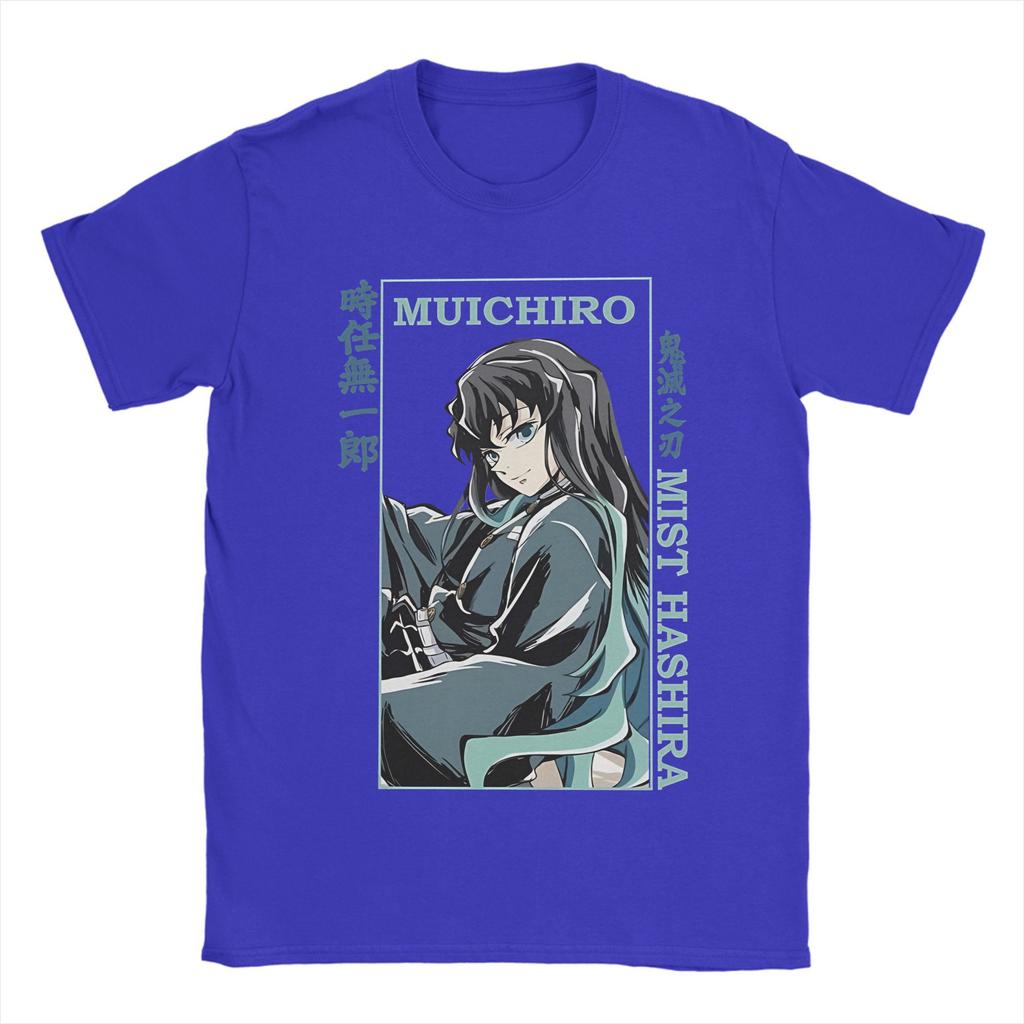 Demon Slayer Muichiro Tokito T Shirt  Wind Breather Anime Pure Cotton Clothes Short Sleeve Crew Neck Tees Plus Size T-Shirts