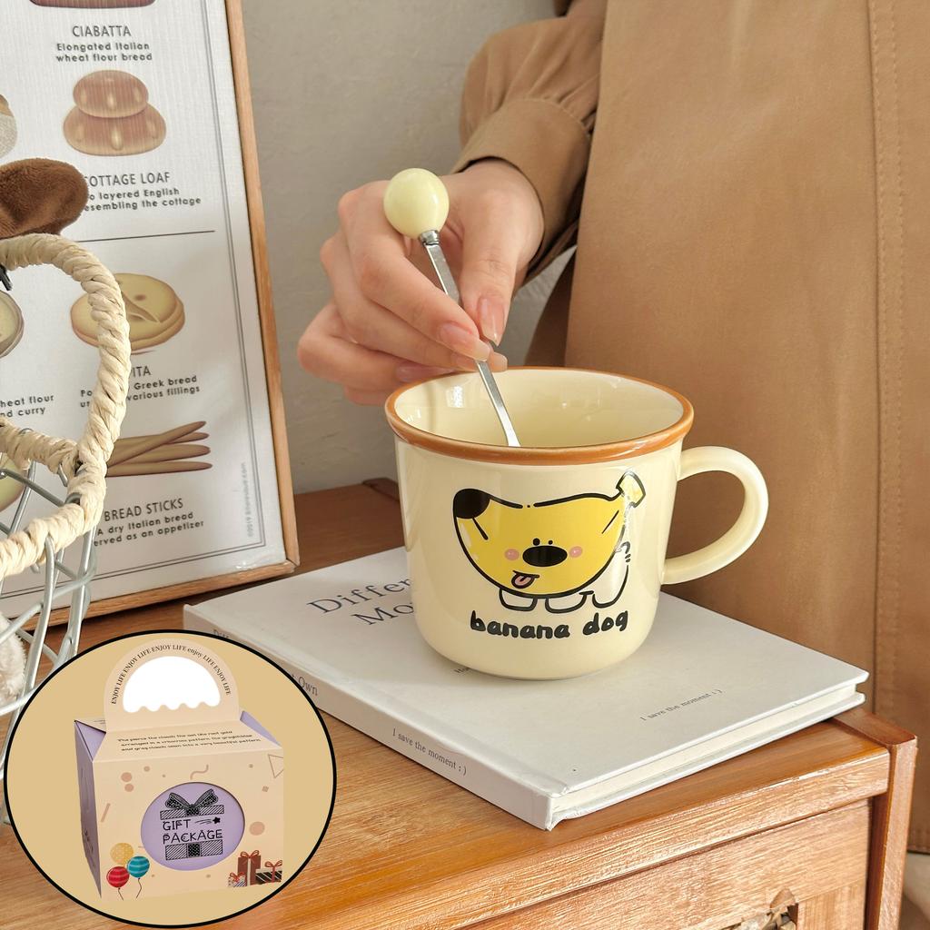 Creative Banana Dog Ceramic Mug Birthday Gift Girls Cup High-Pretty Cute Household Water Cup Coffee Cup