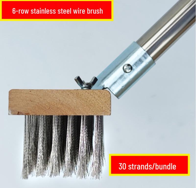 Stainless Steel Long-Handled Moss Removal Floor Brush