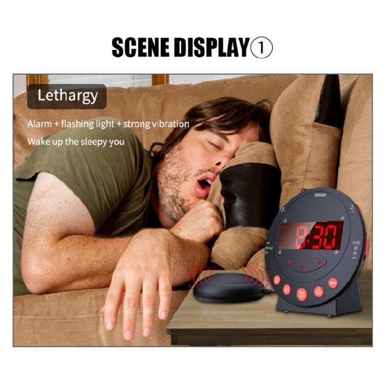 Extra Loud Alarm Clock with Bed Shaker for Heavy Sleepers Adults Kids Teenagers