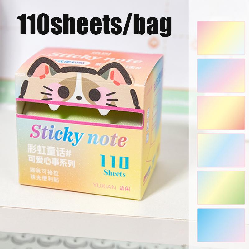 

Mr Paper 110sheets/box Cute Heart Cat Pull-out Pearl Sticky Stickers Suitable for Students To Make Notes Notes Notes Plan
