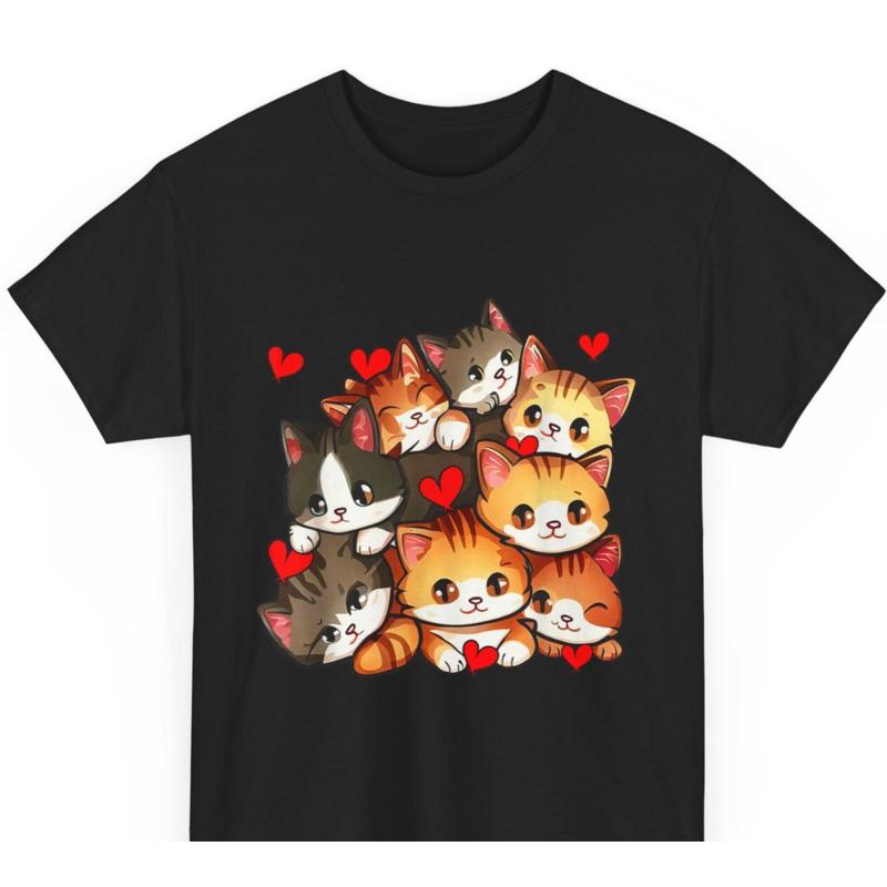 

Cute Cats with Hearts T Shirt Meow velous Friends Unisex Heavy Cotton Tee 5XL різнокольоровий