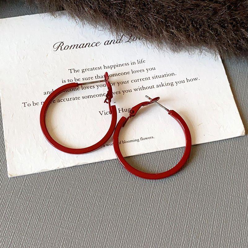 Red Love New Year's Earrings Women's Simple Festive Earrings Versatile Fashion Earrings