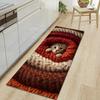 1Pcs Cute Cat Pattern Floor Mat Modern Kitchen Polyester Rug Non-Slip Colorful Indoor Carpet, For Home Bathroom Bedroom Living Room Decor