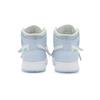 Jordan Air Jordan 1 Mid High top Vintage Basketball Shoes GS Blue Silver FQ9117-400(Team80-)