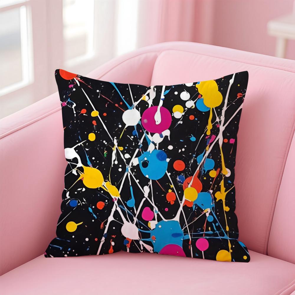 Abstrakte Kunst JJackson PPollock Kissenbezug Kissenhülle Weicher Freundlicher Stoff Verdeckter Reißverschluss