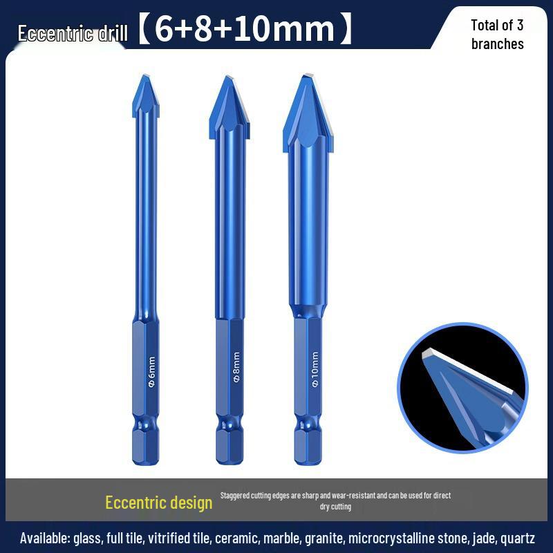 Blue Victory Super Hard Angled Tile and Concrete Drill Bit Set