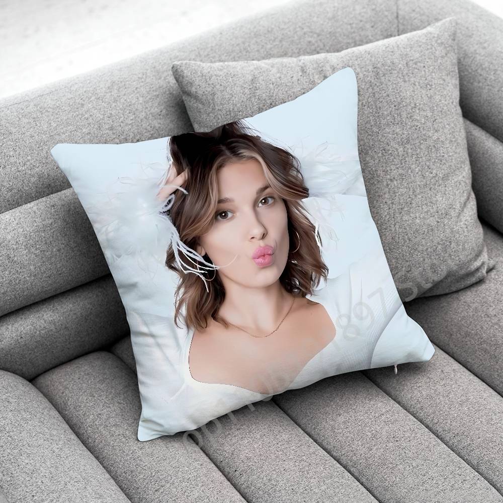 M-Millie Bobby Brown Throw Pillow Case For 55cm 30cm 50cm 45*45cm 40cm Square Chair Pillowcase Case