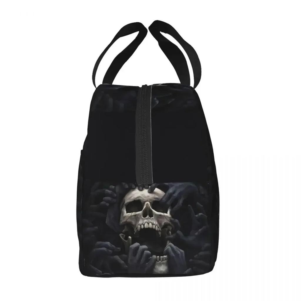 Evil Hands Skull Lunch Bag Leakproof Halloween Gothic Skeleton Thermal Cooler Insulated Lunch Box For Women Kids Food Tote Bags