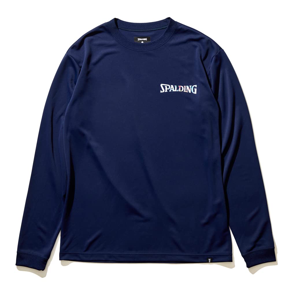 

Spalding Basketball Long Sleeve T-Shirt with Hologram Wordmark, Navy, Size M, SMT22129