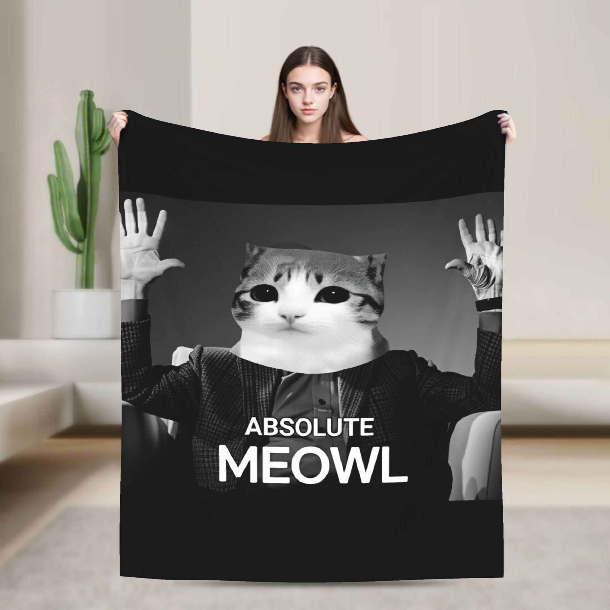 Exquisite Fashion Items Unisex Absolute Meowl Meme Cat Throw Blanket Cozy Fashion Blankets For Sofa Home Travel Car Flannel Bedspread Bed Cover
