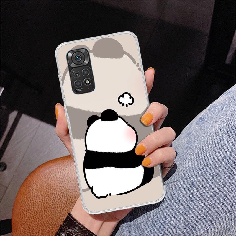 Cartoon Cute Panda Bear Phone Case For Xiaomi Redmi Note 15 14 13 12S 12 11 Pro Plus 14S 11S 11E 10 10S 11T 5G Personalized Cove