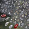 Winter Metal Christmas Tree Decoration Nail Art Stickers Diy Nails Sticker Cute Cartoon Crystal Ball Santa Claus Manicure Decals
