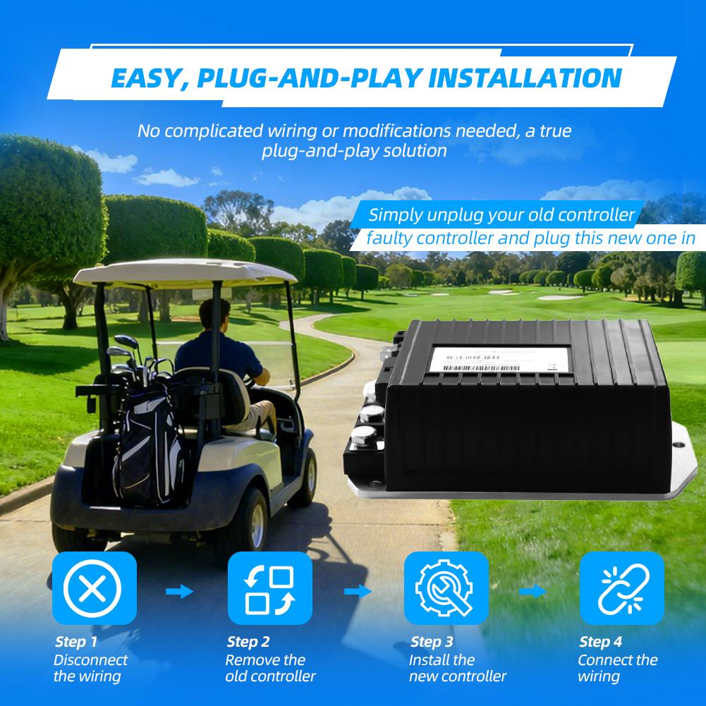 48V 275A Golf Cart Controller, Direct Replacement for Curtis 1266A-5201 Compatible with Club Car EZGO Yamaha Utility Vehicle