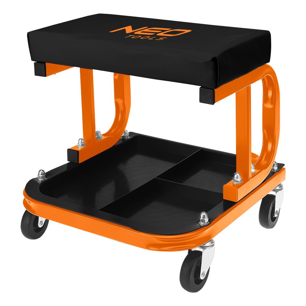Work bench on wheels with a tool shelf