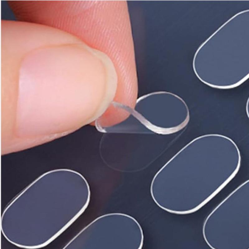 200pcs Transparent No-Residue Rubber Sticky Dots Double-Sided Adhesive Sticker Pads for Home Storage Decor, Hook stickers