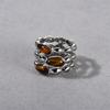 Maillard Retro Three-Dimensional Natural Tiger'S Eye Stone Light Luxury High-End Open Ring Fashion Personality Ring Woman