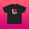 I Love Tennis Girls Unisex Heavy Cotton Tee Heart Y2K Funny Cute Romantic Meme Phrase Shirt Graphic Humor Sassy Gift Sport Witty Viral Quote