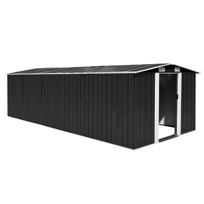 VidaXL Garden Shed 257x580x181 Cm Metal Anthracite 143354