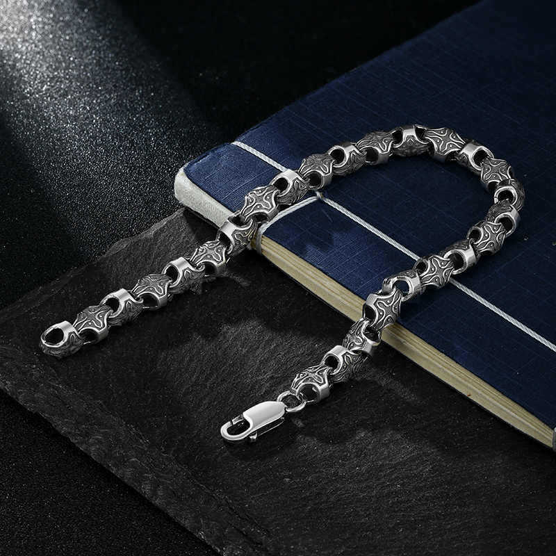 Aishang Cross Flower Bracelet for Men, New Vintage Punk Geometric Diamond Shape, Trendy and Stylish, Direct Sale