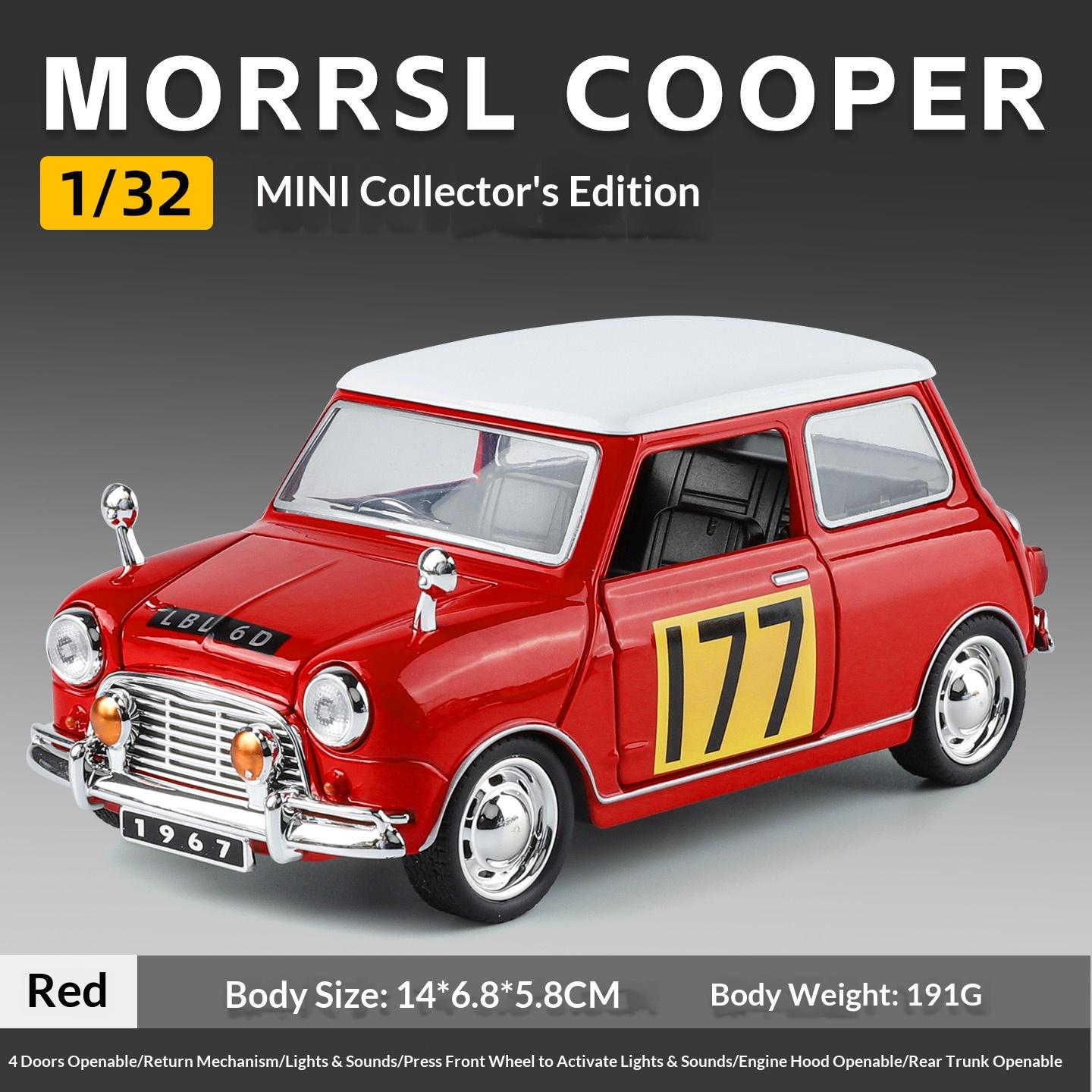 

BMW MINI Collection Edition Alloy Simulation Car Model 1/32 Retro Style Classic Car Collection Model Male Ornament красный