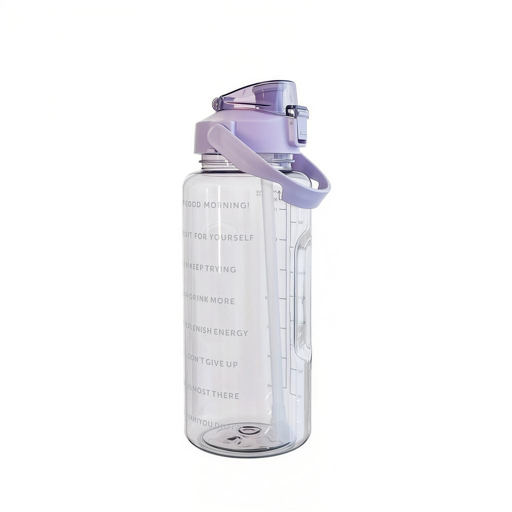 Water bottle summer large capacity water cup outdoor sports 1000ml portable gradual change color matte large kettle straw cup