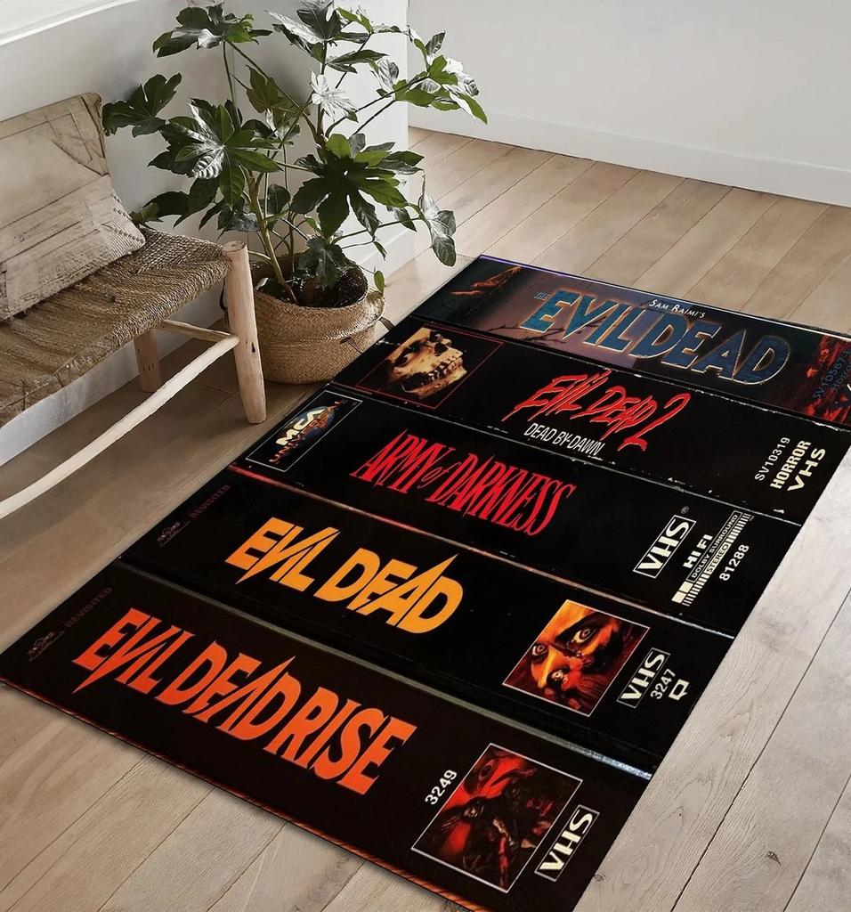 Retro Movies Rug VHS Horror Movie Living Room Modern Colorful Carpet Art Rug Movie Rug Home Decor Mat Non Slip Rug Popular Rug