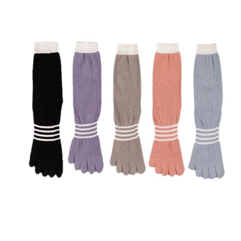 Women's Anti-Slip Four Seasons Style Fitness Dance Five-Finger Socks - Pure Cotton Breathable Pilates and Yoga Socks