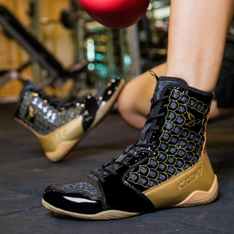 Big Size 36-47 High Top Wrestling Shoes Breathable Boxing Training Boot Shock-Absorbant Combat Sneakers Wrestling Sneakers
