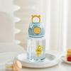 Water bottle110ml large capacity plastic water cup portable student three-dimensional anti-drop kettle high temperature cup straw cartoon