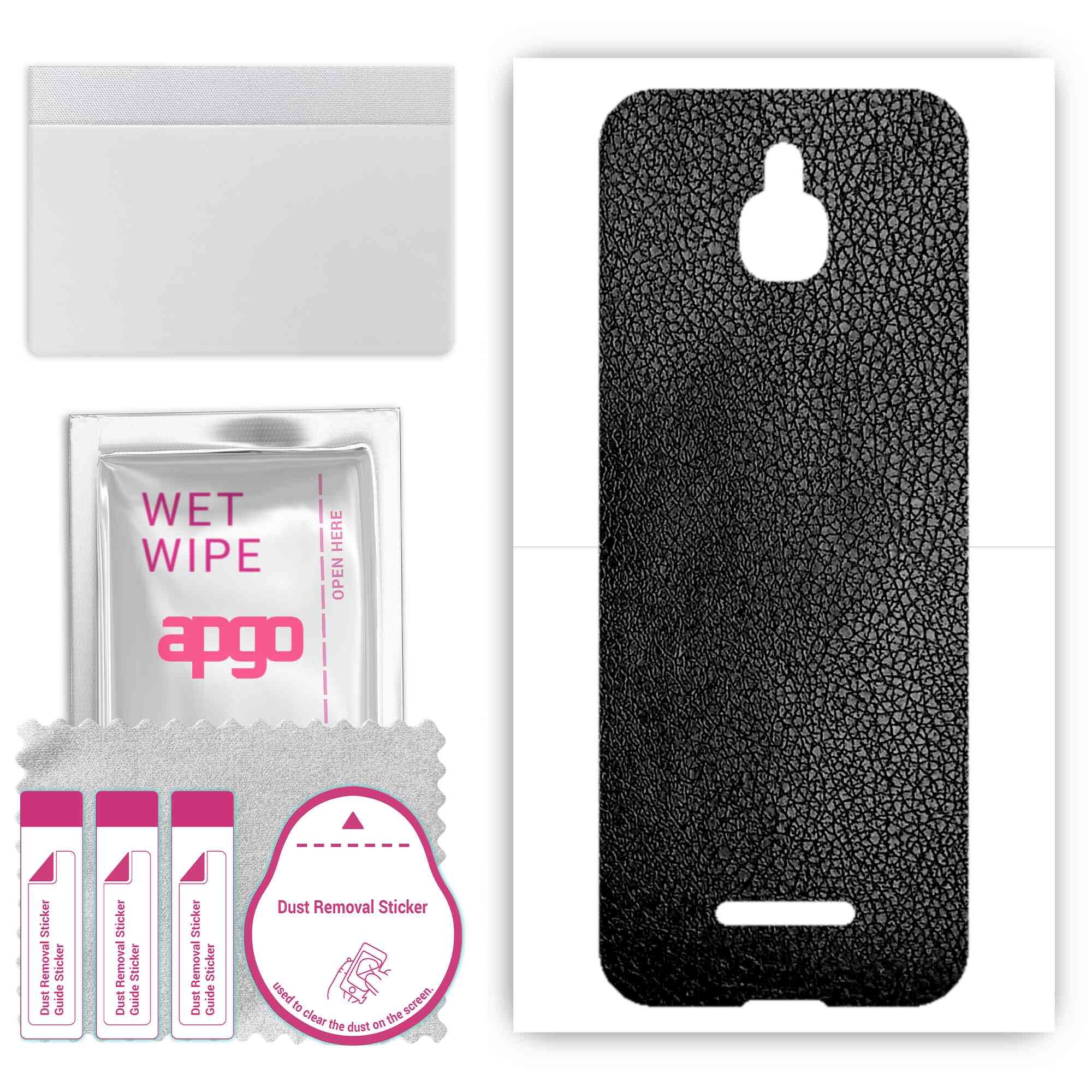 

apgo Protective Skin Sticker for the back compatible with Nokia 8000 4G, Wrap Film, Foil, Vinyl - Pattern Black Leather